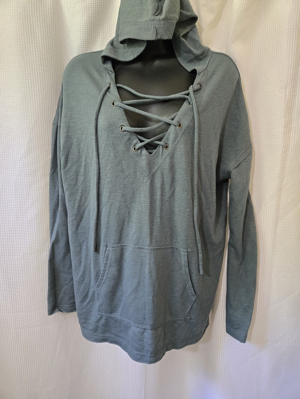 Mossimo Supply Co. Lace-Up Hooded Pullover - Sage Green